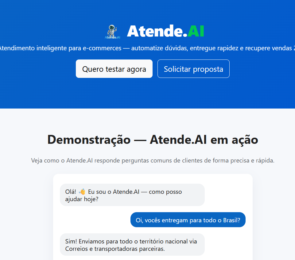 Atende.AI project screenshot